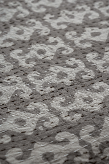 Anchor Dabu Block Printed Kantha Bedcover