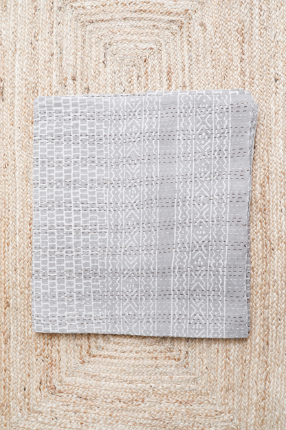 Diwar Dabu Block Printed Kantha Bedcover