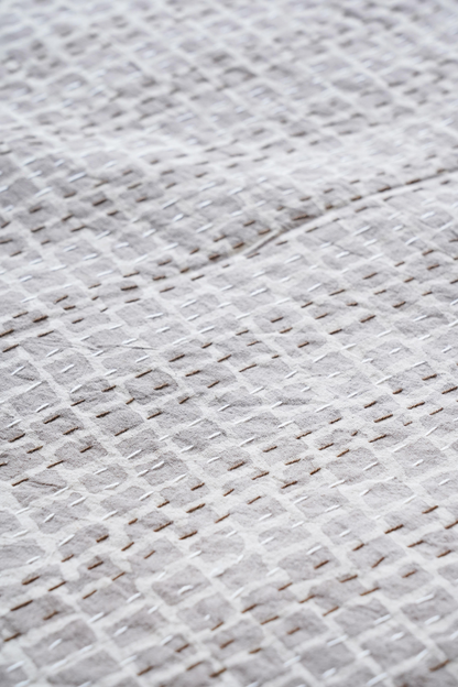 Diwar Dabu Block Printed Kantha Bedcover