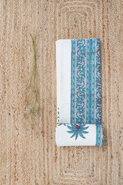 Palm Tree Hand Block Printed Bath Towel