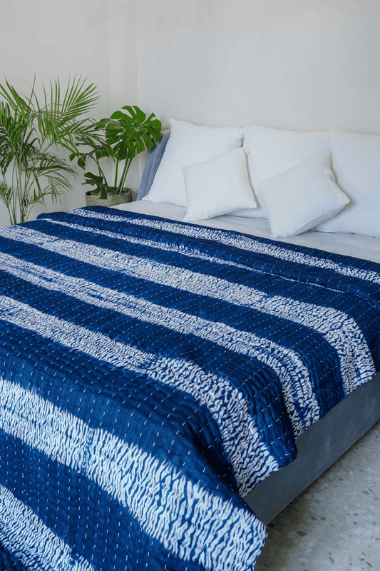 Kantha Quilt Dark Blue