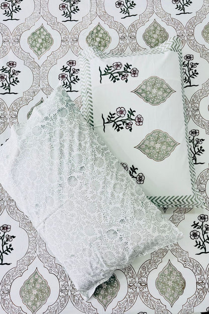 Mehrab Hand Block Printed Cotton Bedsheet