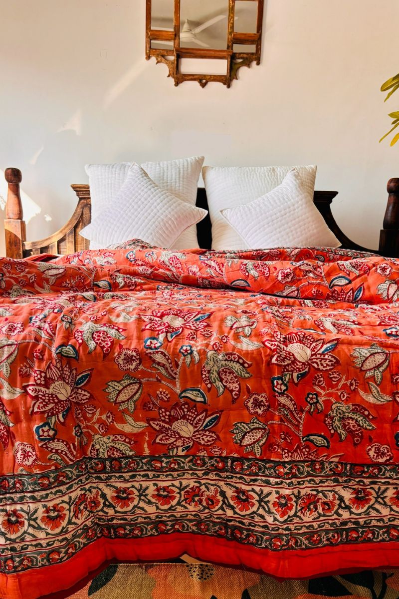 Pinata Chinta Hand Block Print Reversible Quilt