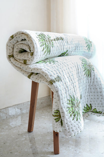 Kantha Quilt Green