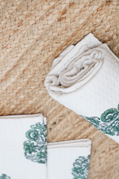 Wildflower Hand Block Printed Bath Towel