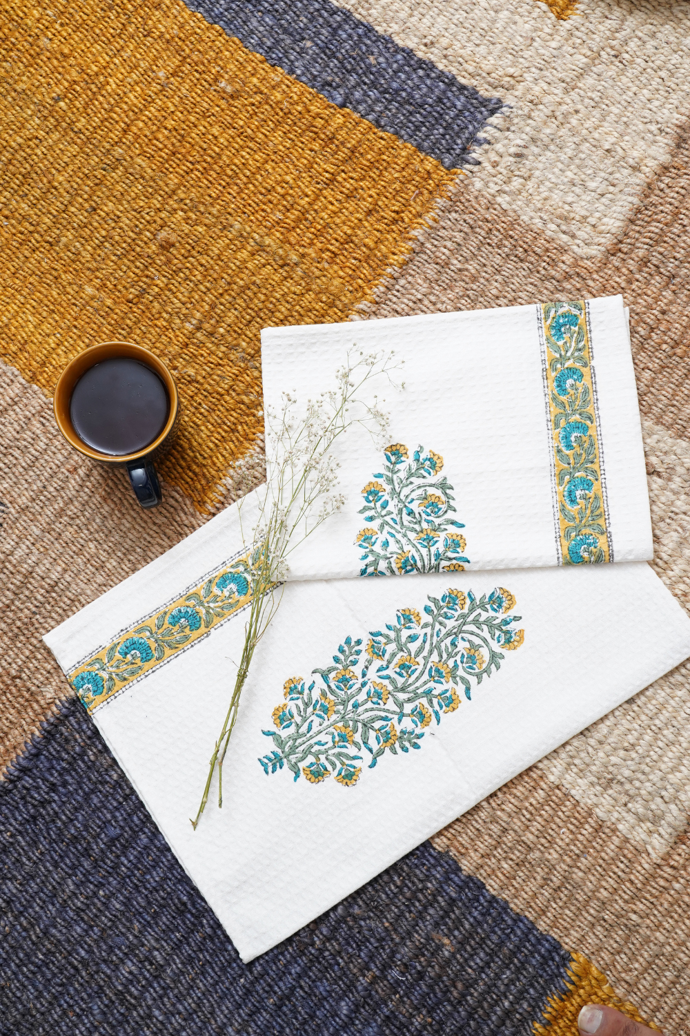 Bella Hand Block Printed Tea Towel (Set of 2)