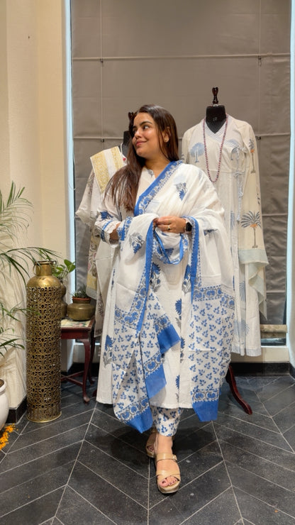 Trending Hand Blockprinted  Mul Cotton Suit Set
