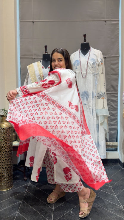 Trending Hand Blockprinted  Mul Cotton Suit Set