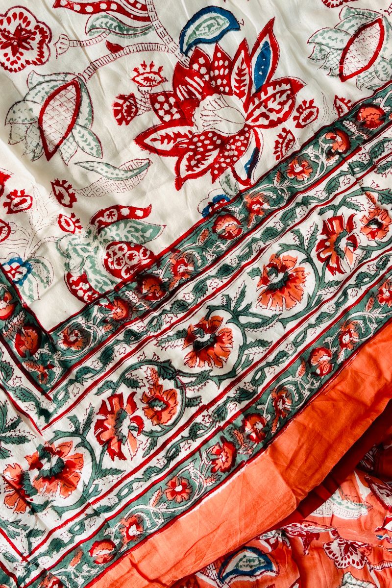 Pinata Chinta Hand Block Print Reversible Quilt