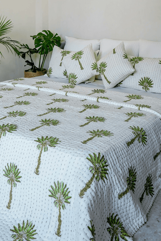 Kantha Quilt Green