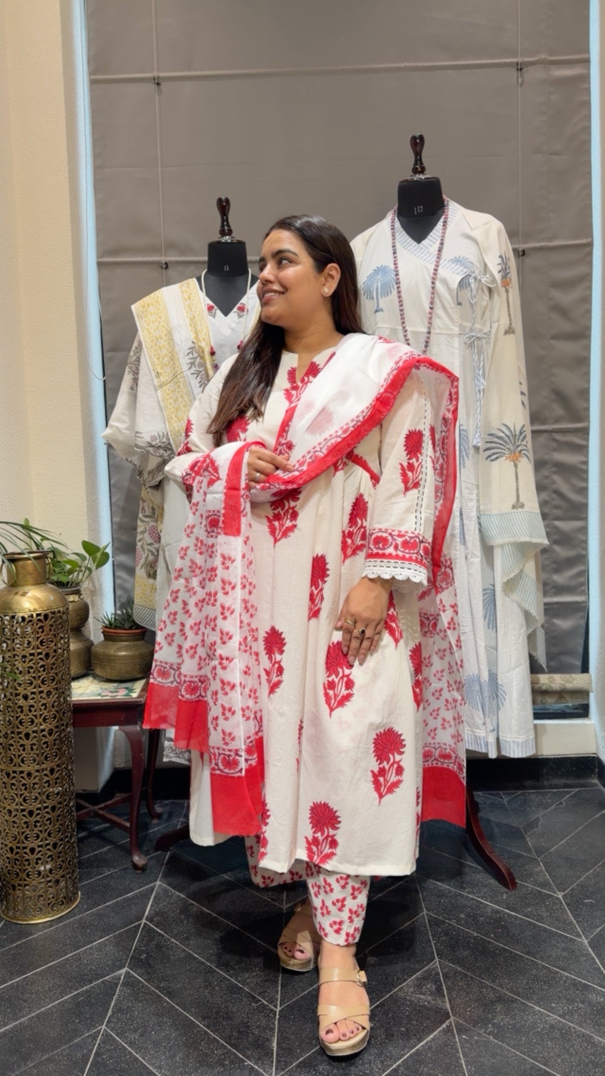 Trending Hand Blockprinted  Mul Cotton Suit Set
