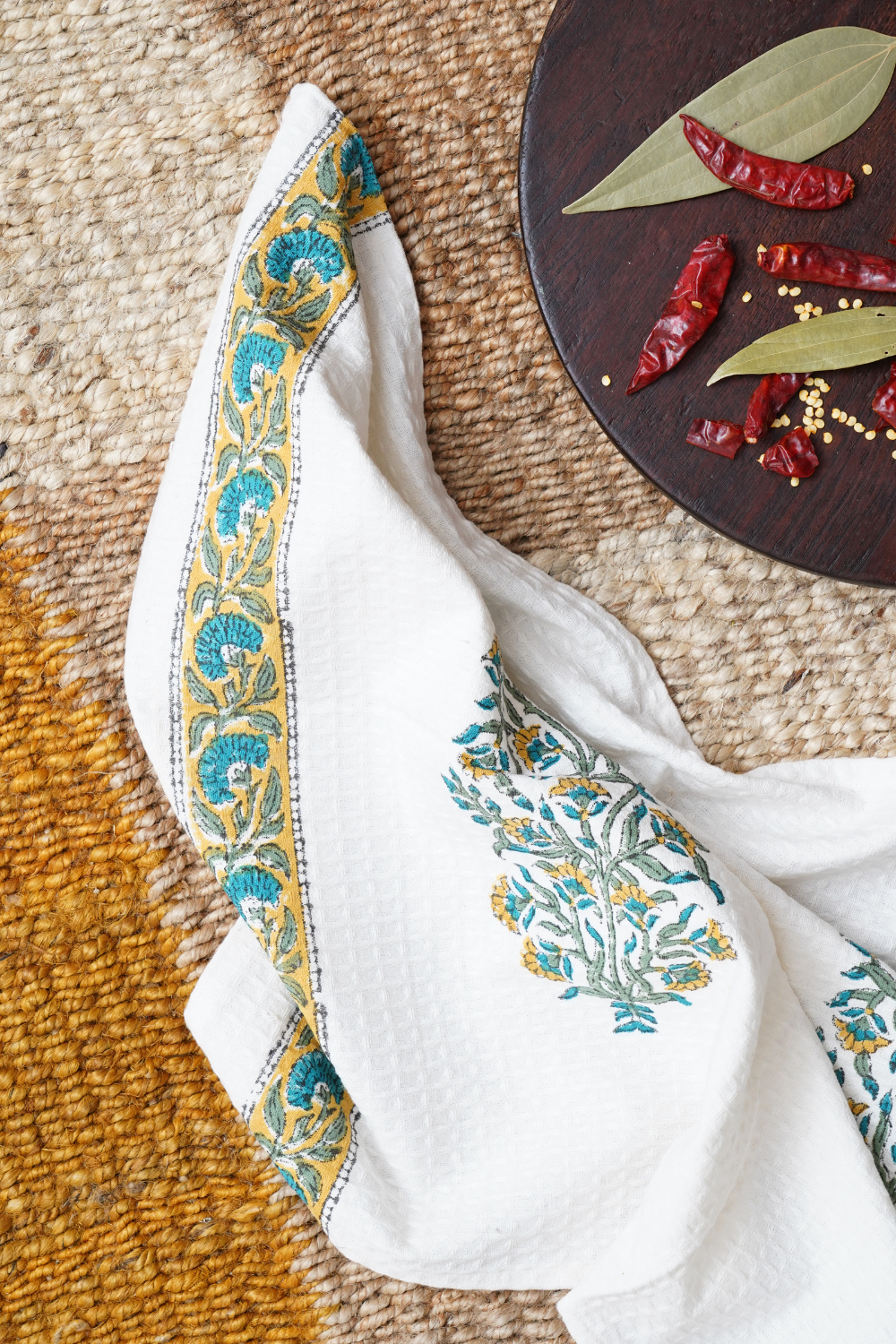 Bella Hand Block Printed Tea Towel (Set of 2)