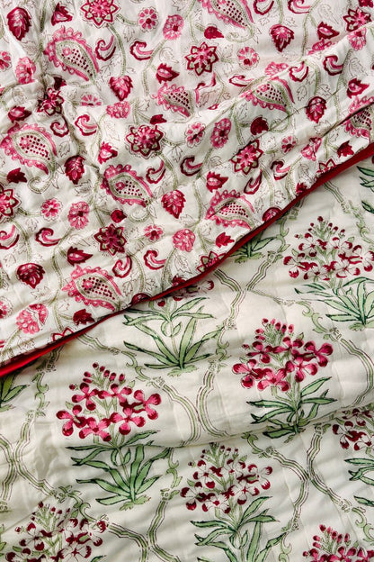 Madhu Malti Hand Block Print Reversible Quilt