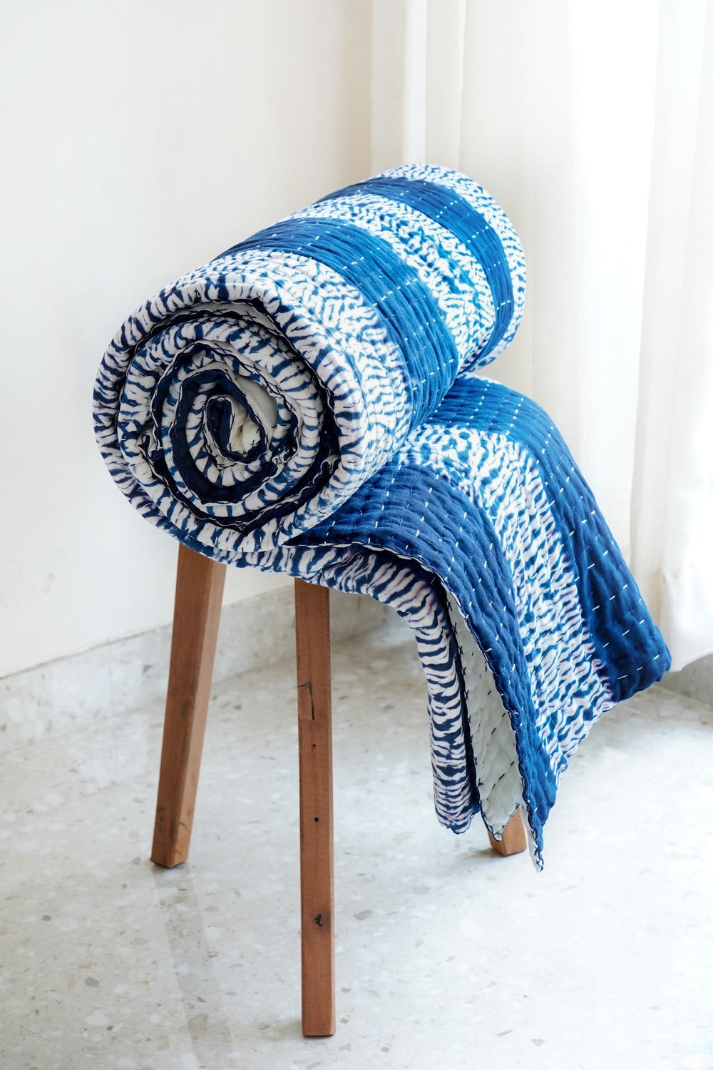 Kantha Quilt Dark Blue