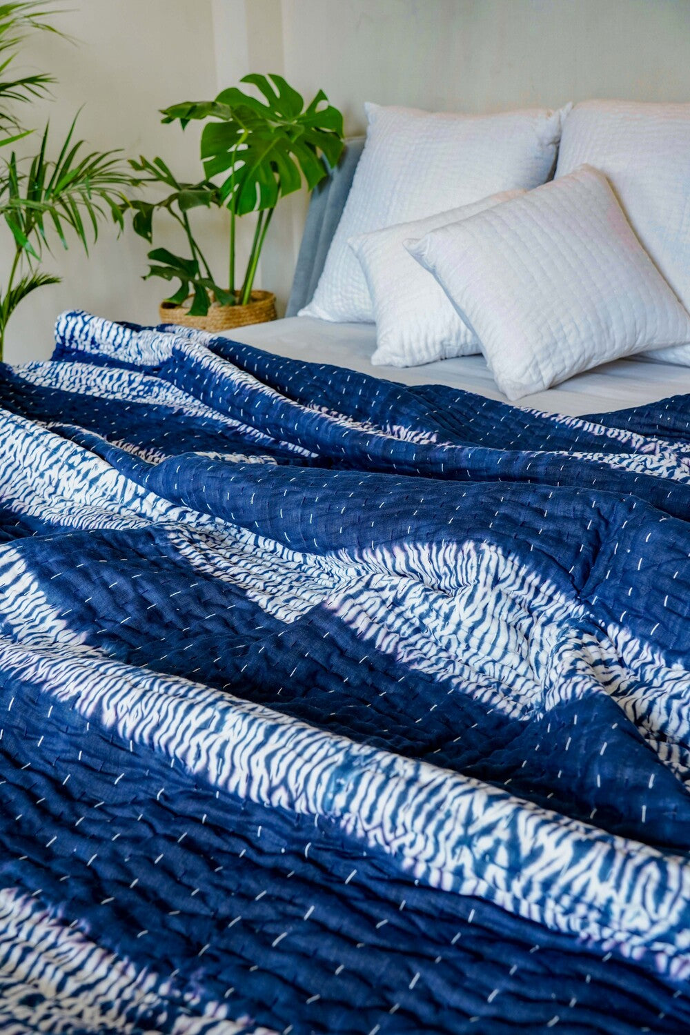 Kantha Quilt Dark Blue