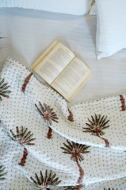 Kantha Quilt Green Brown