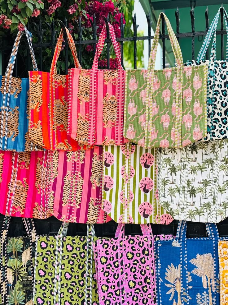 Bulk Customized Hand Block Printed Quilted Tote Bags