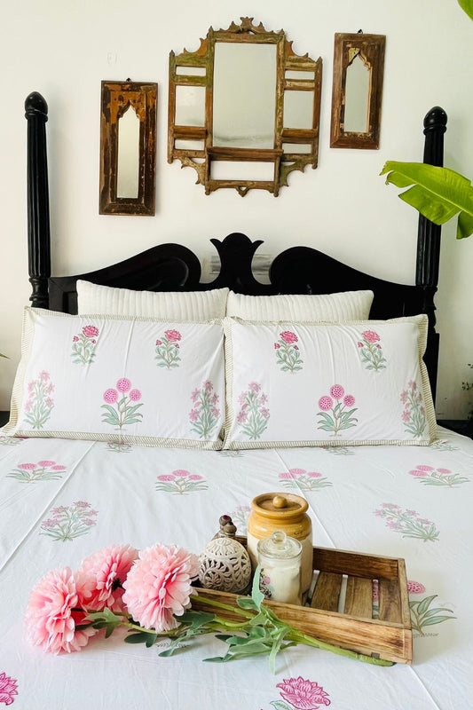 Rosia Hand Block Printed Cotton Bedsheet