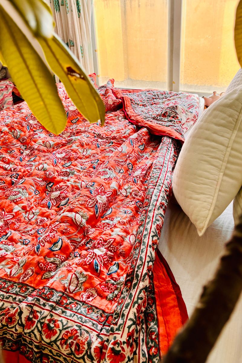Pinata Chinta Hand Block Print Reversible Quilt