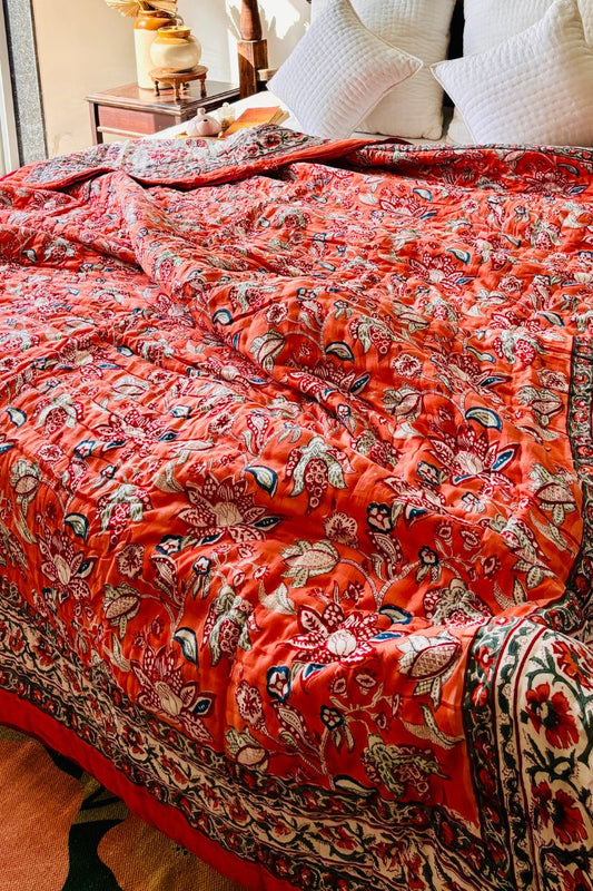 Pinata Chinta Hand Block Print Reversible Quilt