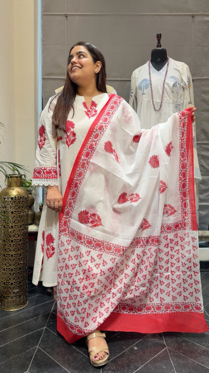 Trending Hand Blockprinted  Mul Cotton Suit Set
