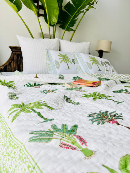 Mugal Bagh Hand Block Printed Cotton Quilt
