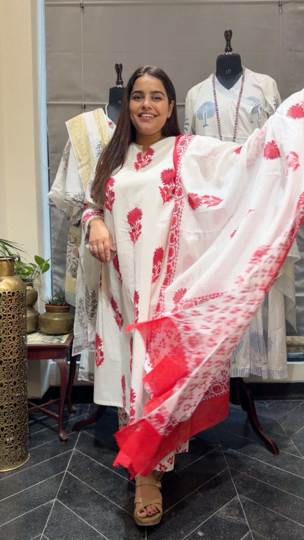 Trending Hand Blockprinted  Mul Cotton Suit Set