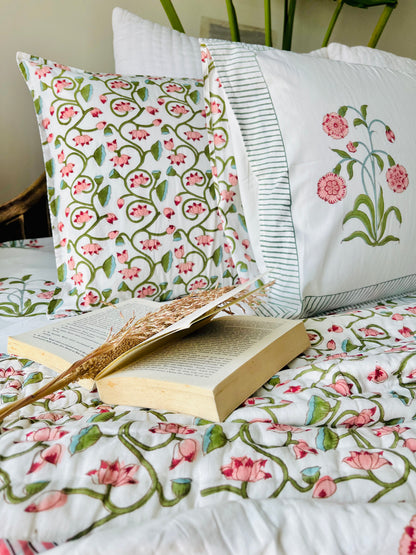 Bagh-e-Noor  Hand Block Printed Cotton bedsheet