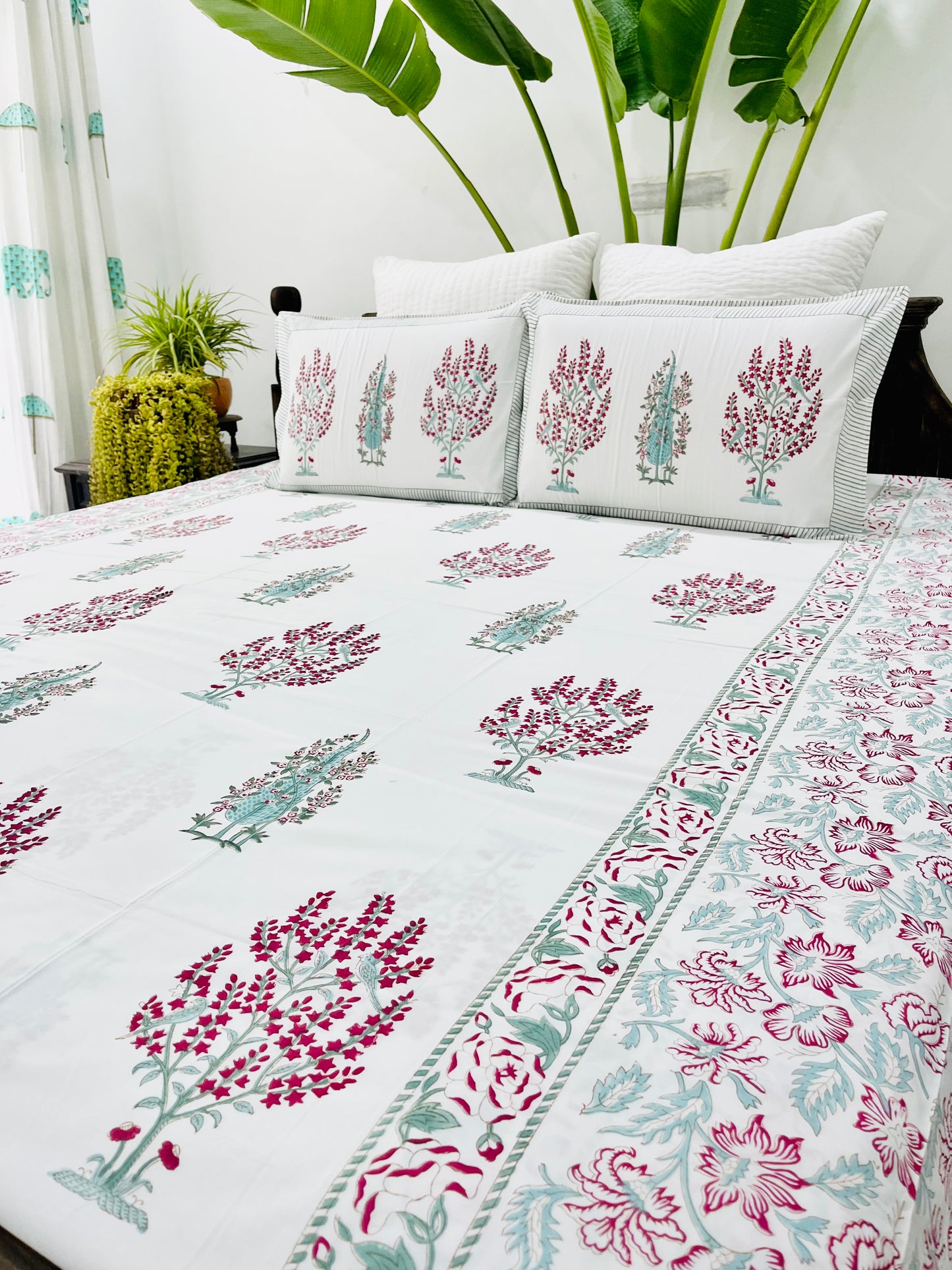 Panchi  Hand Block Printed Cotton Bedsheet