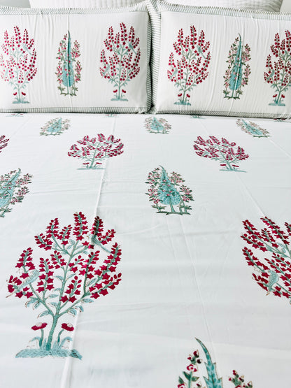 Panchi  Hand Block Printed Cotton Bedsheet