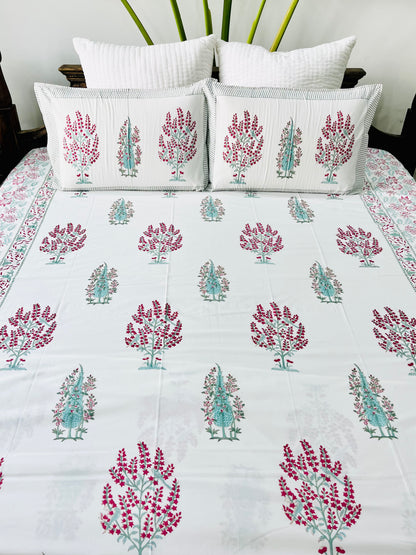 Panchi  Hand Block Printed Cotton Bedsheet