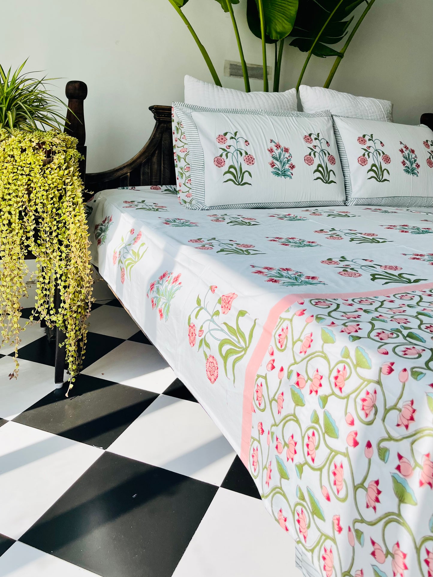 Bagh-e-Noor  Hand Block Printed Cotton bedsheet