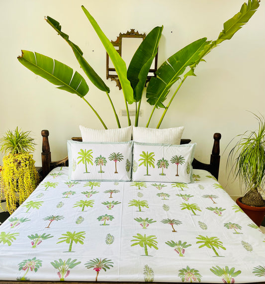 Mugal Bagh  Hand Block Printed Cotton Bed sheet