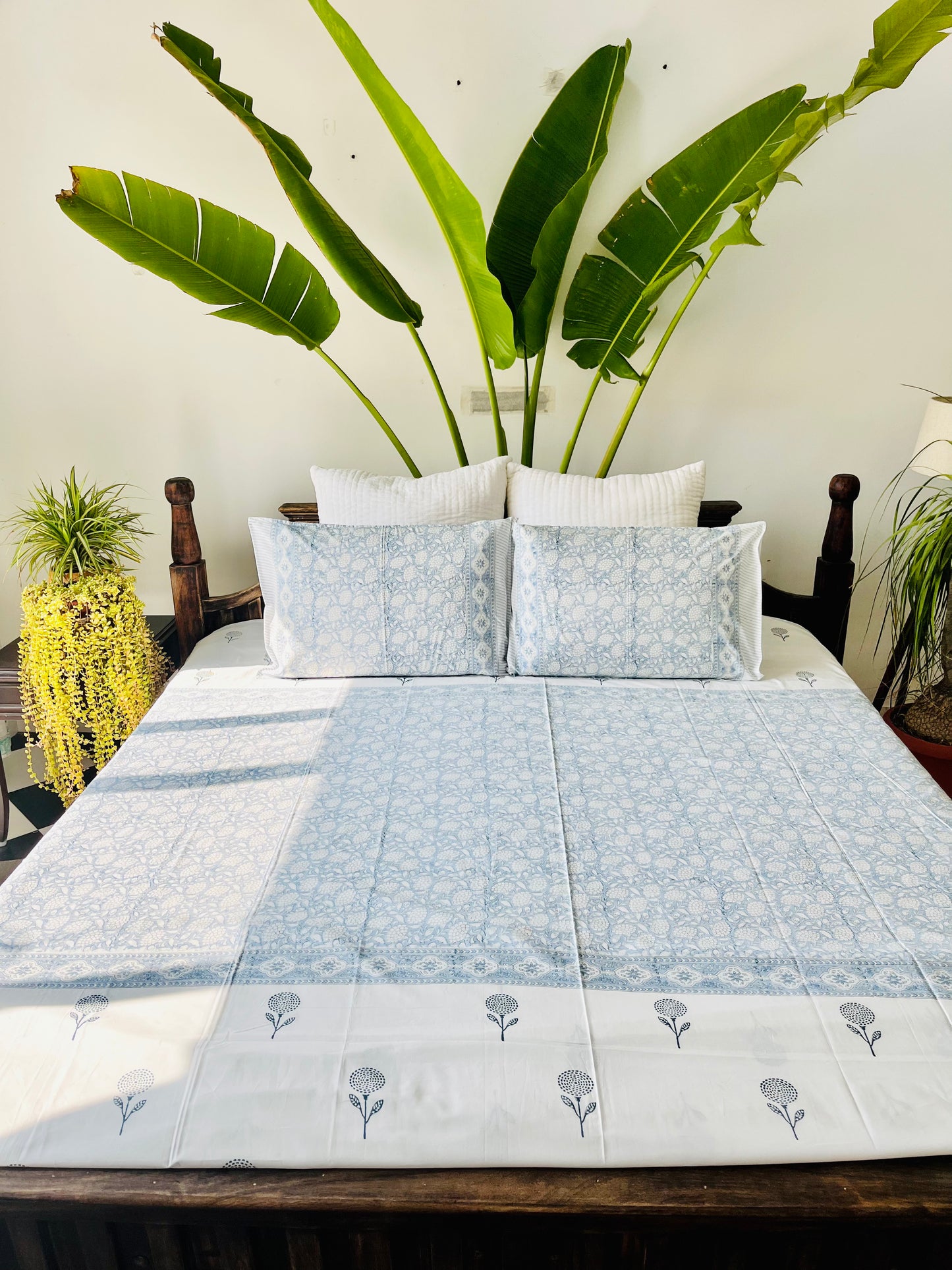 Aasma Hand Block Printed Cotton Bedsheet