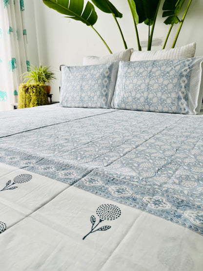 Aasma Hand Block Printed Cotton Bedsheet