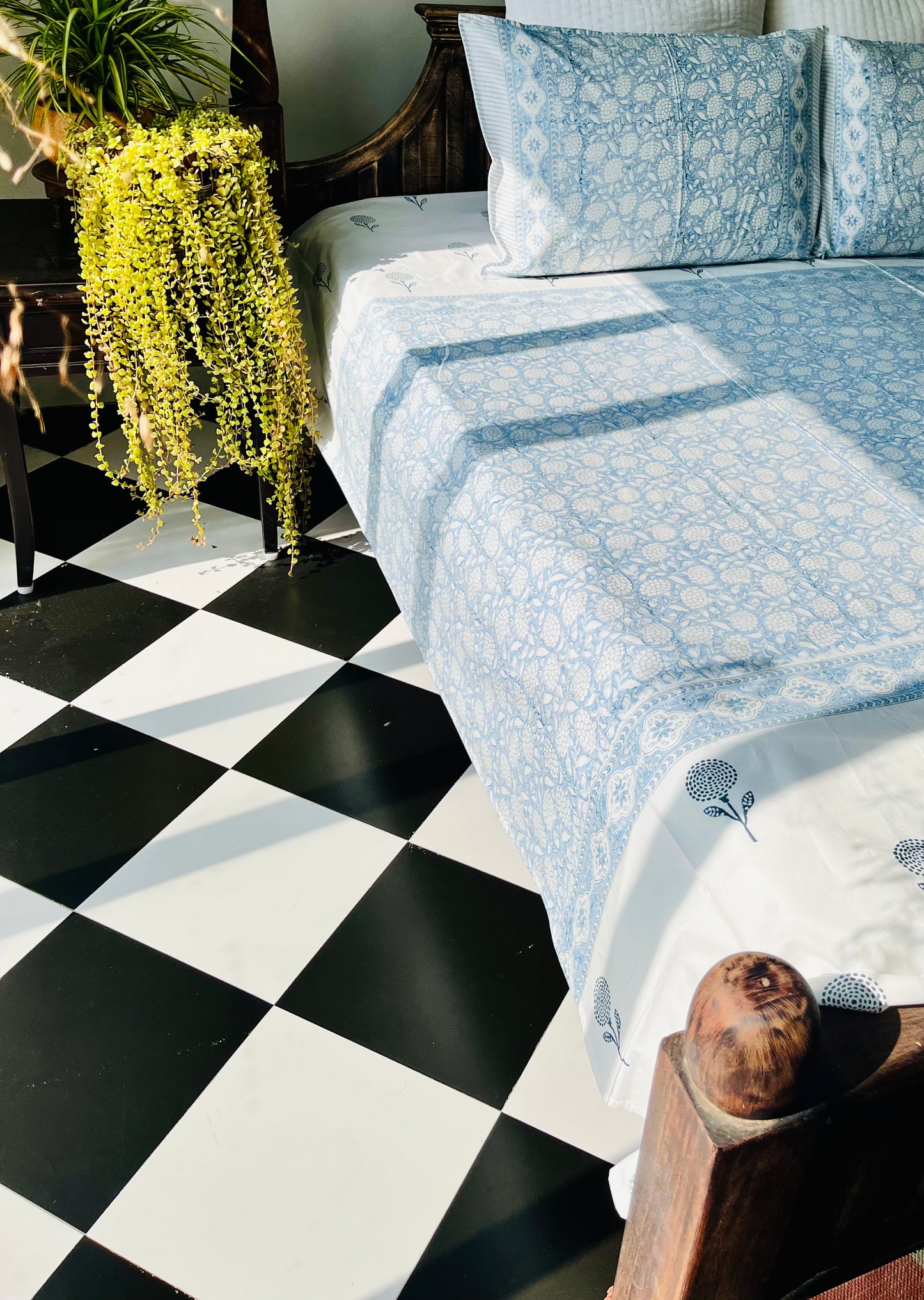 Aasma Hand Block Printed Cotton Bedsheet