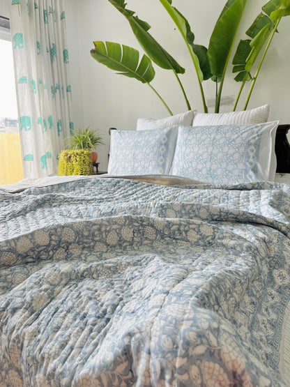 Aasma Hand Block Printed Cotton Quilt